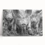 Canvas wall art featuring a whimsical pig design, showcasing vibrant colors and intricate details, perfect for adding a playful touch to home decor.