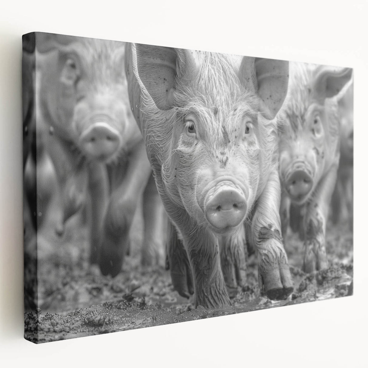 Colorful canvas wall art showcasing a whimsical pig design with vibrant hues, perfect for adding a playful touch to home decor. Ideal for animal lovers and modern art enthusiasts.