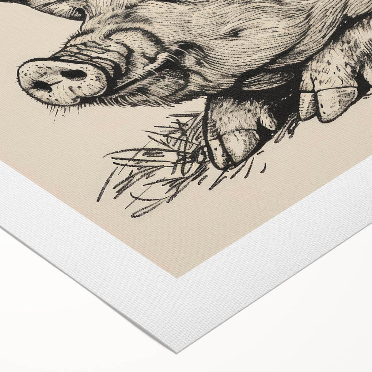 Rolled canvas featuring a whimsical pig design from the "Animals A Wild Life" collection, ideal for children's room decor and vibrant wall art. The playful colors and intricate details make it a charming addition to any space.
