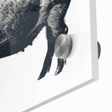 Close-up of a vibrant pig design wall art print on acrylic glass, showcasing intricate details and vivid colors, perfect for animal lovers and home decor enthusiasts.
