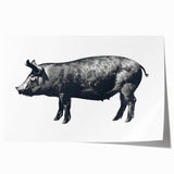 Vibrant wall art print featuring a whimsical pig design set against a colorful background, perfect for enhancing home decor with a playful touch.