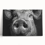 Stretched canvas artwork depicting a whimsical pig design in a vibrant color palette, perfect for adding a playful touch to home decor or children's spaces.