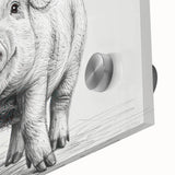 Close-up of a vibrant acrylic glass wall art piece showcasing a whimsical pig design, featuring rich colors and intricate details, perfect for animal lovers' decor.