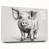 Acrylic glass wall art featuring a wild pig design, showcasing vibrant colors and intricate details, perfect for animal lovers' home decor. Side view highlights its sleek finish and modern aesthetic.