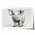 Detailed illustration of a whimsical pig design in a vibrant color palette, perfect for animal lovers and home decor enthusiasts, showcasing playful artwork ideal for wall decoration.
