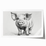 Detailed illustration of a whimsical pig design in a vibrant color palette, perfect for animal lovers and home decor enthusiasts, showcasing playful artwork ideal for wall decoration.