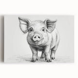 Stretched canvas wall art featuring a vibrant pig design, showcasing intricate details and bold colors, perfect for animal lovers and modern home decor.