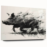 Acrylic wall art showcasing a whimsical pig design from the Animals A Wild Life collection, presented in a vibrant color scheme, ideal for playful home decor.