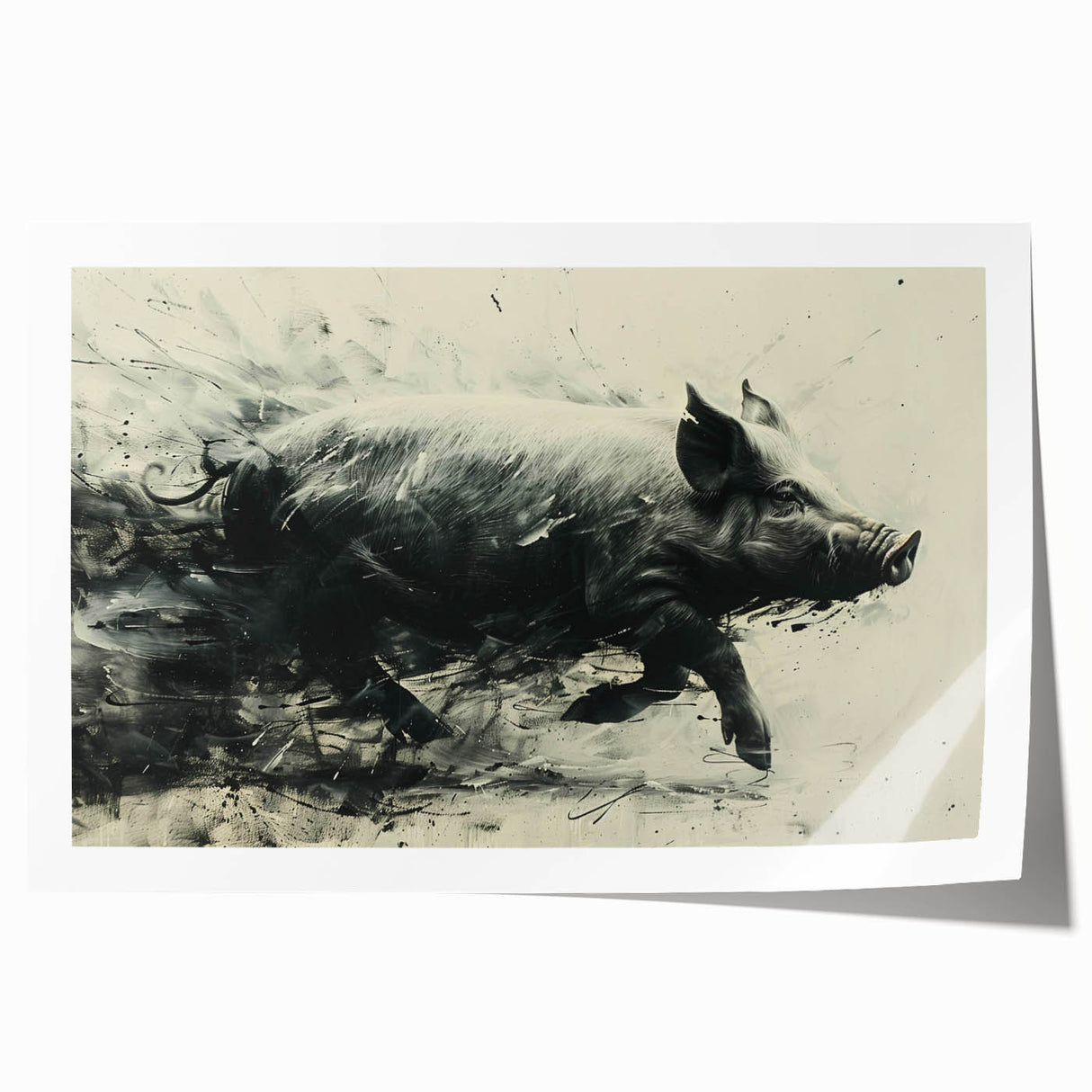 Colorful wall art featuring a whimsical pig design, ideal for animal lovers, showcasing vibrant hues and playful details, perfect for home decor.