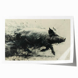 Colorful wall art featuring a whimsical pig design, ideal for animal lovers, showcasing vibrant hues and playful details, perfect for home decor.