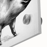 Close-up of vibrant acrylic wall art featuring a whimsical pig design, showcasing colorful details and textures, ideal for animal-themed decor or gifts.