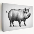 Colorful stretched canvas wall art showcasing a whimsical pig design from the "Animals A Wild Life" collection, ideal for adding a playful touch to home decor.