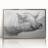 Framed wall art featuring a vibrant pig design in a wild life theme, set against a gold-acrylic background, perfect for animal lovers and modern decor enthusiasts.