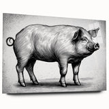 Side view of a vibrant pig-themed wall art piece featuring a colorful acrylic glass finish, perfect for adding a playful touch to any modern decor.