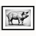 Black-framed wall art featuring a whimsical pig design from the "Animals A Wild Life" collection, showcasing colorful, playful illustrations perfect for animal lovers and home decor enthusiasts. Ideal for adding a touch of fun to any room.