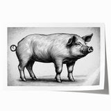 Vibrant wall art print featuring a whimsical pig design, showcasing colorful details and playful patterns, perfect for adding charm to any room decor.