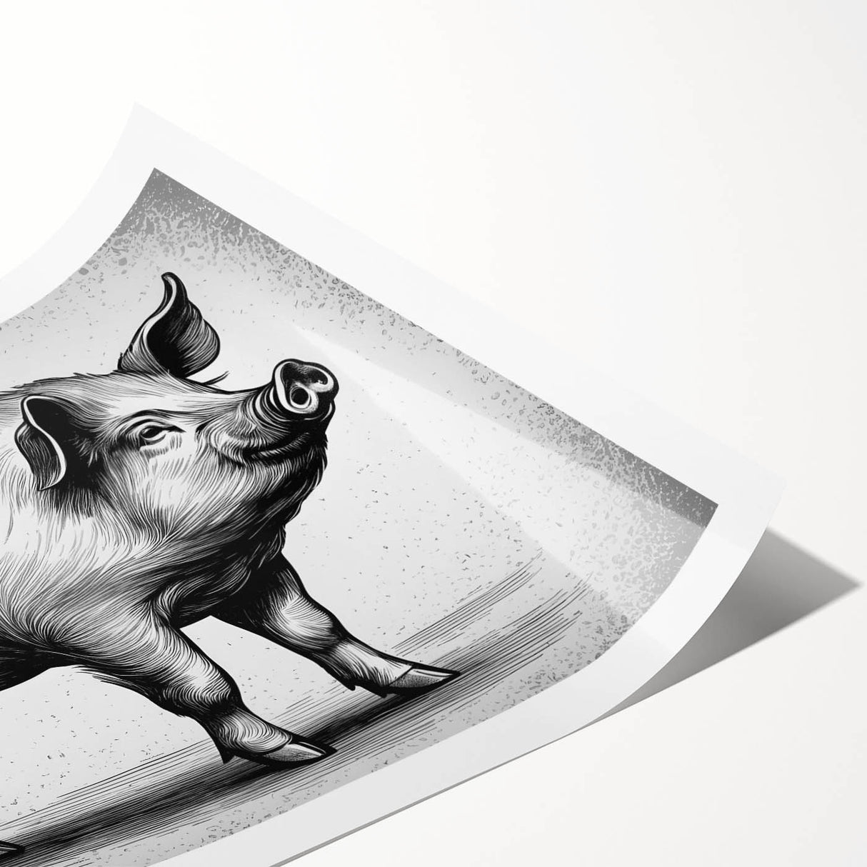 Vibrant wall art print featuring a whimsical pig design against a colorful background, perfect for adding a playful touch to home decor. Ideal for animal lovers and children's rooms, this rolled artwork brings joy and creativity to any space.