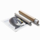 Vibrant penguin-themed wall art print showcasing a whimsical design with colorful details, perfect for adding a playful touch to any room decor.