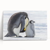 Stretched canvas wall art featuring a charming penguin design, showcasing vibrant colors and adorable details, perfect for adding a whimsical touch to any room.