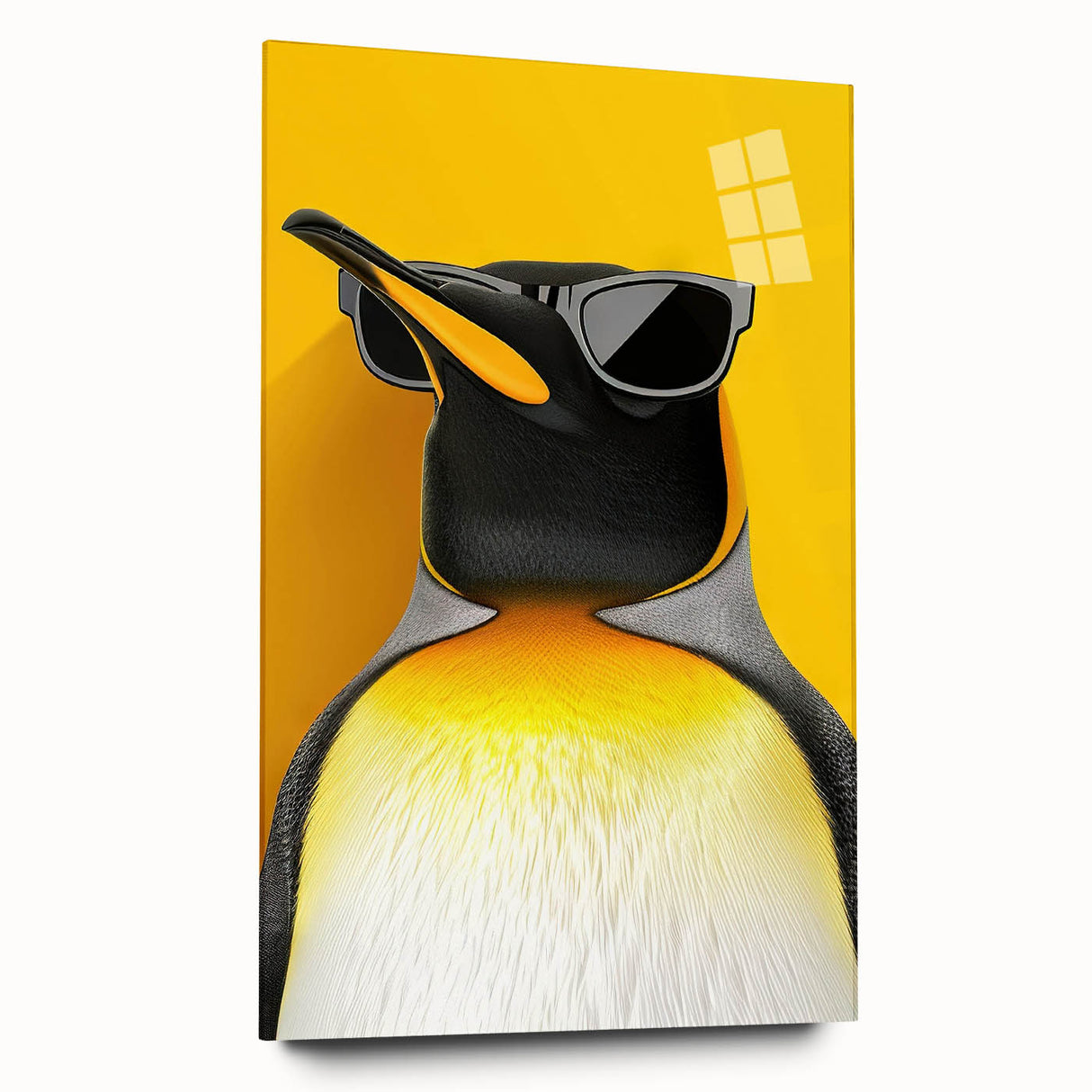 Colorful acrylic glass wall art showcasing a side view of a penguin design from the 'Animals A Wild Life' collection, perfect for modern decor.