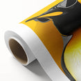 Rolled canvas artwork showcasing a vibrant penguin design, perfect for wildlife enthusiasts. The colorful illustration adds a playful touch to any decor.