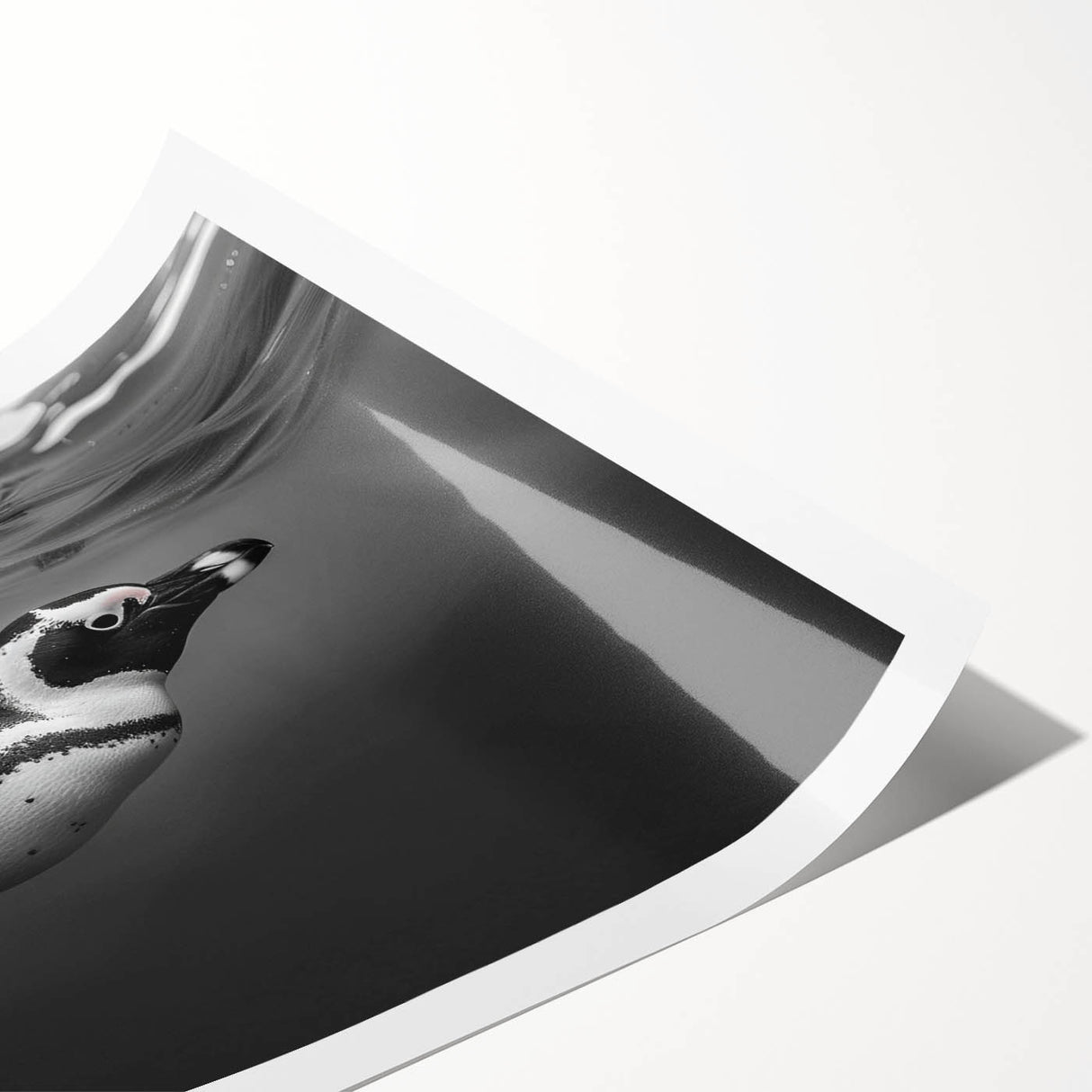 Colorful wall art print featuring a playful penguin design, showcasing vibrant hues against a white background, ideal for adding a whimsical touch to any space. Perfect for animal lovers or children's decor, this rolled print captures the essence of wildlife art.