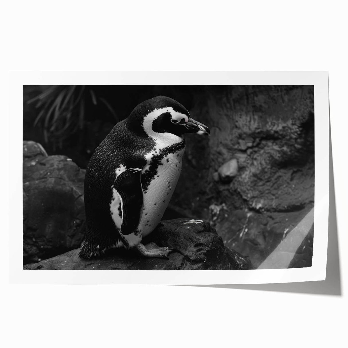 Adorable penguin wall art print showcasing a charming design with vibrant colors, perfect for animal lovers and home decor enthusiasts. Ideal for adding a whimsical touch to any space.