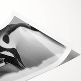 Vibrant wall art print showcasing a whimsical penguin design, featuring bold colors and playful elements, ideal for animal-themed decor and children's rooms.