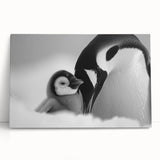 Stretched canvas wall art featuring an elegant penguin design, showcasing vibrant colors and a modern aesthetic, ideal for animal lovers and contemporary decor.