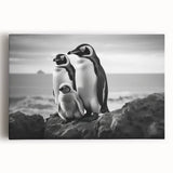 Stretched canvas wall art showcasing a vibrant penguin design, featuring detailed textures and bold colors, ideal for adding a playful touch to any room’s decor.