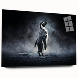 Side view of penguin-themed wall art collection, showcasing vibrant acrylic glass design with intricate details, perfect for wildlife enthusiasts' decor.