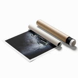 Penguin-themed wall art print showcasing a vibrant and whimsical design, rolled and ready for display. Perfect for animal lovers and modern decor enthusiasts.