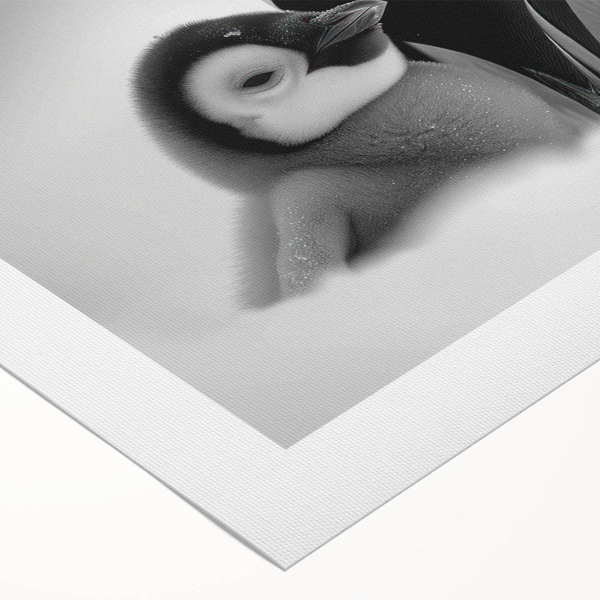 Rolled canvas wall art showcasing a vibrant, whimsical penguin design, perfect for animal lovers, featuring bright colors and unique artistic details, ideal for home decor.