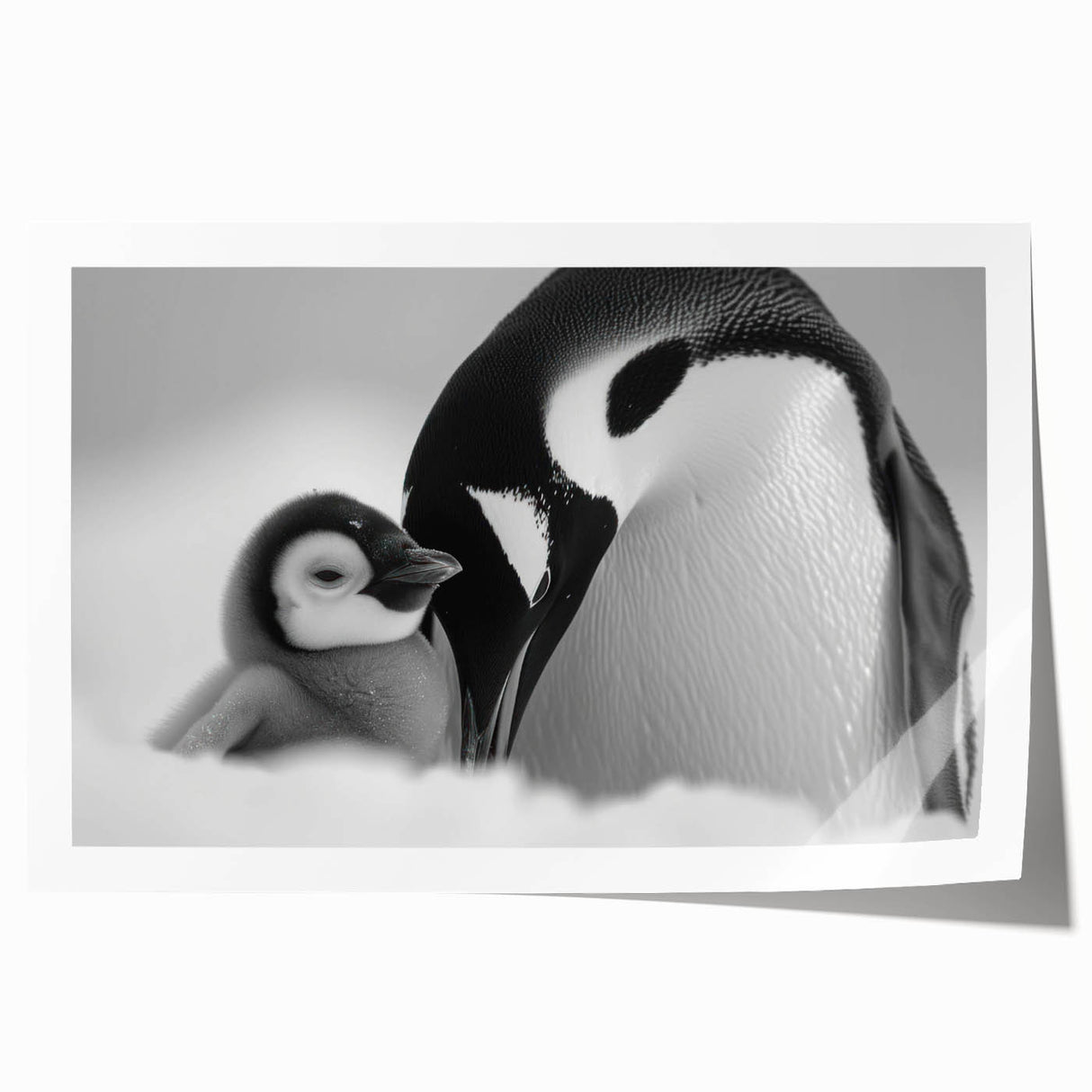 Stylish rolled print showcasing a penguin design from the "Animals A Wild Life" wall art collection, featuring vibrant colors and intricate details, perfect for wildlife enthusiasts and modern decor.