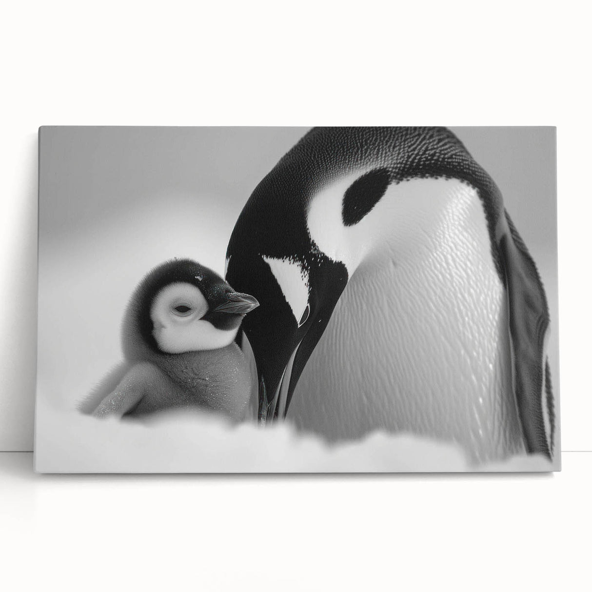 Vibrant stretched canvas wall art featuring a whimsical penguin design from the 'Animals A Wild Life' collection, perfect for adding a playful touch to any space. The artwork showcases intricate details and bold colors, ideal for animal lovers and home decor enthusiasts alike.