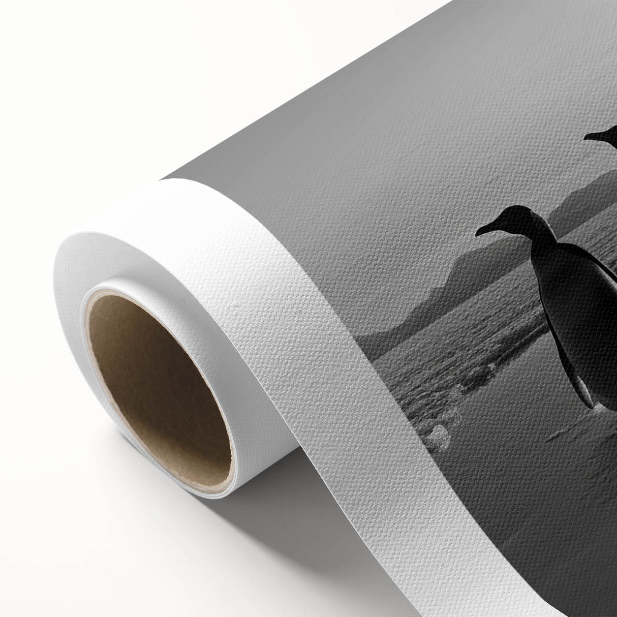 Colorful penguin wall art on rolled canvas, showcasing a vibrant wildlife design ideal for animal lovers, perfect for home decor or gifting.