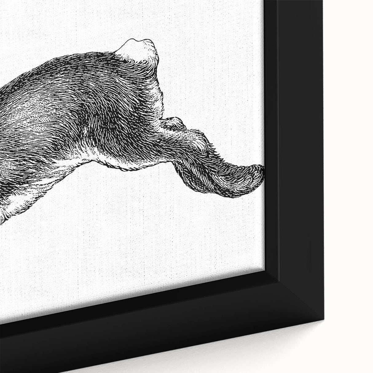 Close-up of a framed rabbit wall art design from the "Animals: A Wild Life" collection, showcasing detailed fur textures and vibrant colors, perfect for nature enthusiasts.