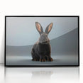 Framed wall art featuring a detailed rabbit design in an acrylic finish, set against a black background, perfect for wildlife-themed decor and animal lovers.