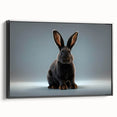 Framed wall art featuring a stylish rabbit design from the Animals A Wild Life collection, showcasing a sleek black frame and vibrant colors, perfect for modern decor.