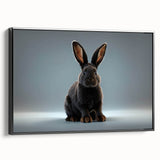 Framed wall art featuring a stylish rabbit design from the Animals A Wild Life collection, showcasing a sleek black frame and vibrant colors, perfect for modern decor.