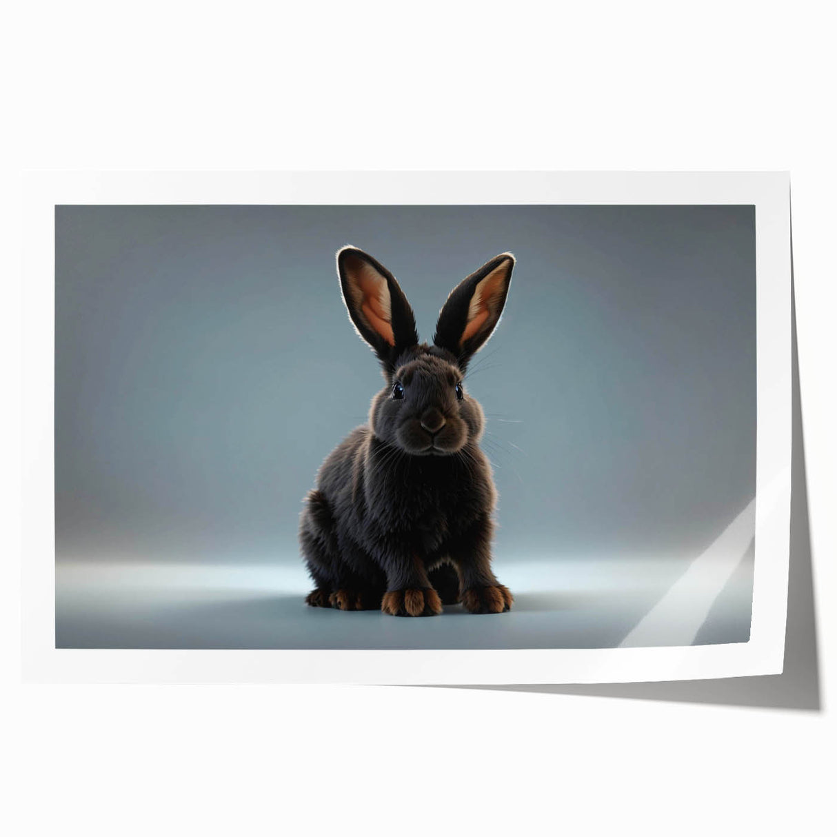 Rolled print of a whimsical rabbit design from the "Animals A Wild Life" collection, showcasing vibrant colors and playful details, ideal for nursery decor.