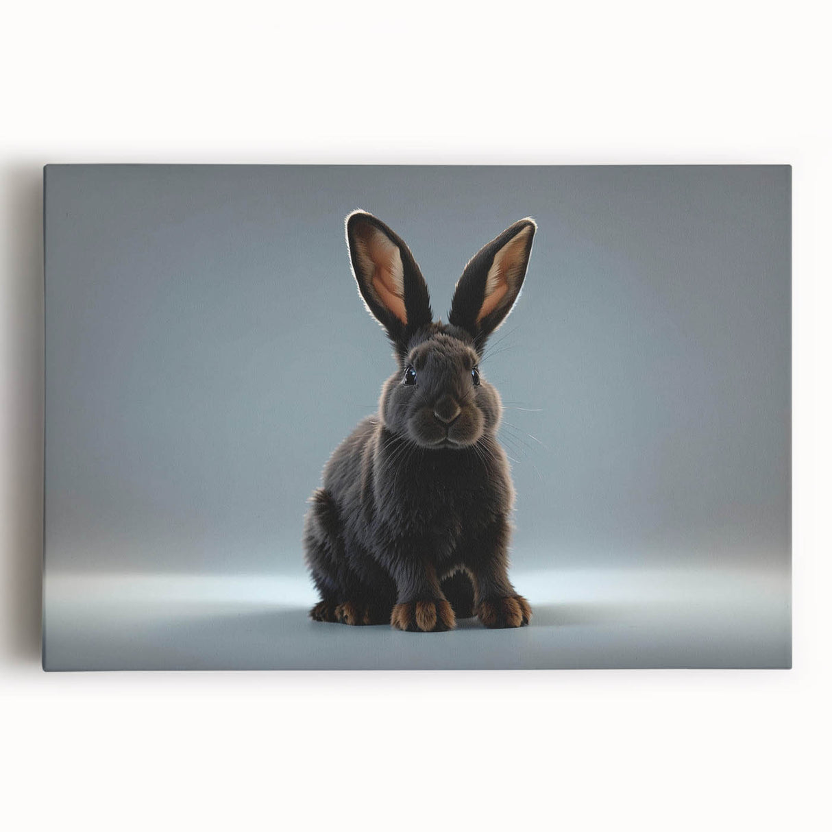Stretched canvas wall art showcasing a vibrant rabbit design from the 'Animals A Wild Life' collection, featuring intricate details and bright colors, perfect for home decor.