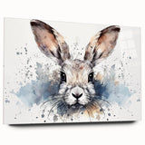 Acrylic wall art collection showcasing a whimsical rabbit design in vibrant colors, displayed in a side view, perfect for animal lovers and modern décor.