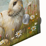 Close-up of a vibrant acrylic glass wall art piece featuring a detailed rabbit design, showcasing intricate colors and textures, ideal for animal-themed decor.