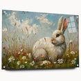 Acrylic wall art showcasing a detailed side view of a rabbit design, beautifully presented with pins for display, perfect for animal lovers and home decor enthusiasts.