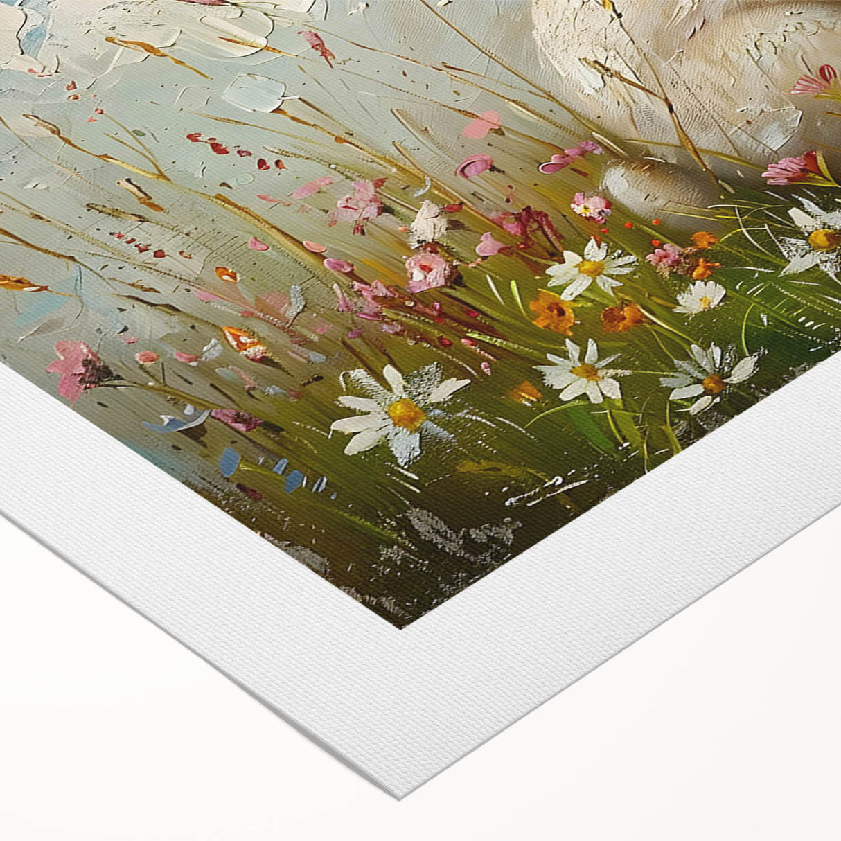 Rolled canvas showcasing a whimsical rabbit design from the "Animals A Wild Life" collection, featuring vibrant colors and intricate detailing, perfect for children's decor.