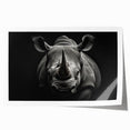 Rhinoceros-themed wall art print showcasing a vibrant, stylized depiction of a rhino in a natural habitat, ideal for wildlife enthusiasts and home decor.