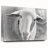 Acrylic glass wall art featuring a detailed sheep design from the Animals A Wild Life collection, showcasing vibrant colors and unique textures in a side view. Perfect for nature-themed decor.