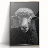 Framed wall art featuring a beautifully designed sheep in a wild landscape, showcasing intricate details and a gold acrylic frame, perfect for animal lovers and modern decor.