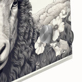 Close-up of a vibrant acrylic wall art piece featuring a detailed sheep design, showcasing intricate textures and colors, perfect for animal lovers and home decor enthusiasts.